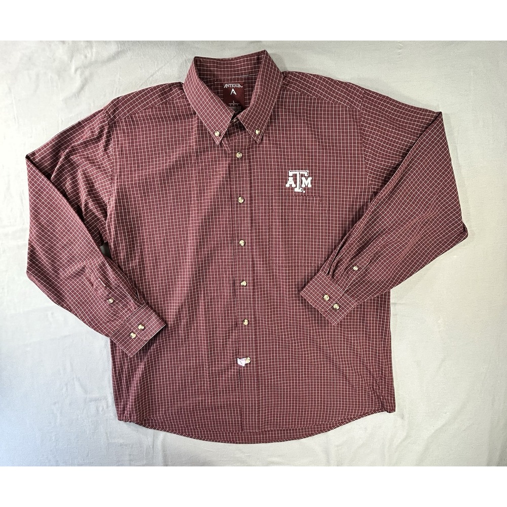 Antigua Texas A & M Aggies Long Sleeve Button Down Shirt Men's Large College